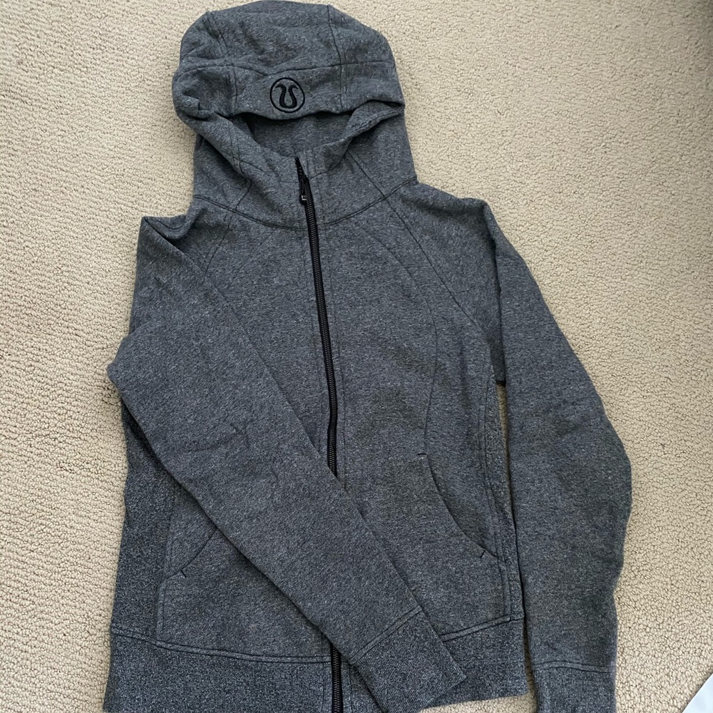 lululemon athletica Gray Full-Zip Hooded Jacket
